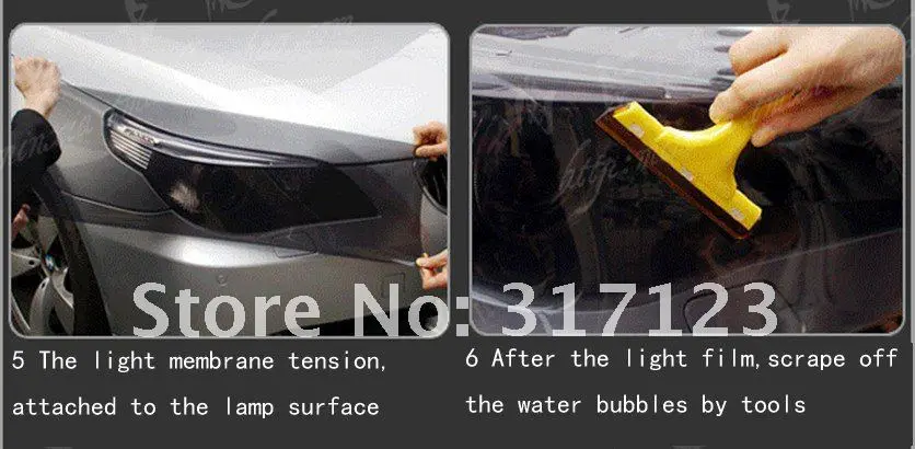 20m/Lot  Wholesale 30*100cm Lights Film For Car Headlight and Tail Light Four Colors Vinyl The Light Film Red Light Film