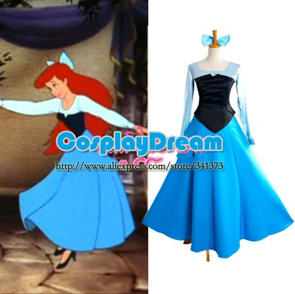 ariel com vestido