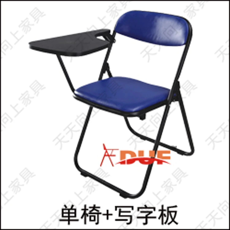 Pu Folding Lecture Chair Writing Tablet Chair With Foam Padding