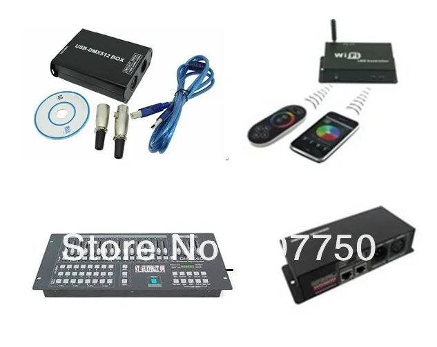 Grátis para a América do Norte Controler sem Fio Frete Lote rf 4 Fios Rgb Dmx 9x1 w Led Teto Luz dc 12 v 20 Pçs - 7 Luzes e Iluminação