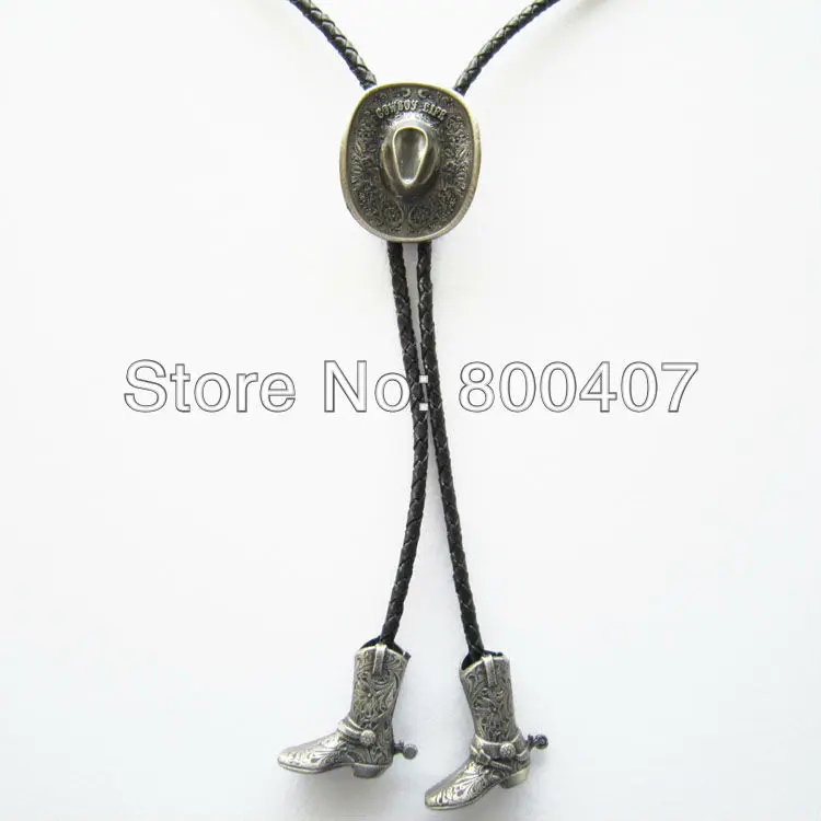 2013 New Silver Plating Cowboy Boots Cap Western Bolo Tie