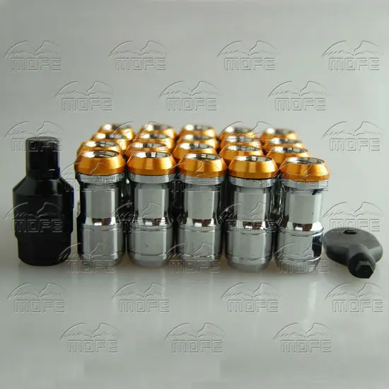 44mm M12 P1.5 P1.25 Steel Volk Formula Racing Conceled Heptagon Racing Car Wheel Lug Nuts Red Blue Gold Rays volk racing-gold (12)