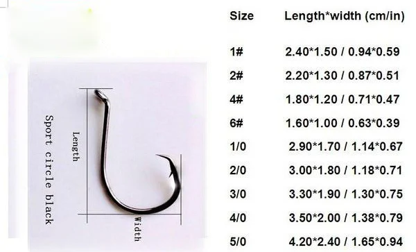 2 1 1 0 10 0 black nickle fishing sport circle hook in fishhooks size 1 hook