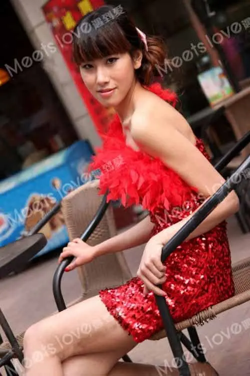 Wholesale Cheap One-shoulder New Sleeveless Sequin Trim feather dress adult stage sexy costume Dancing dress dance wear