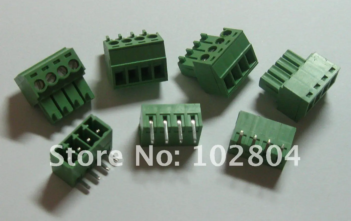 20 pcs Angle 4pin/way Pitch 3.5mm Screw Terminal Block Connector Green Color Pluggable Type with angle pin