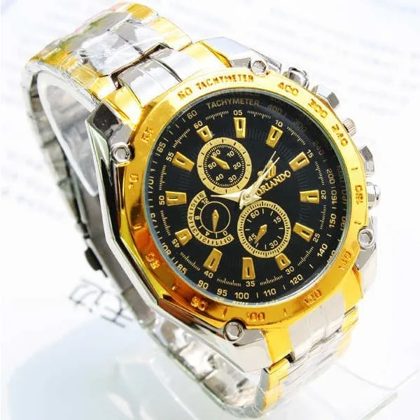 Orlando Luxury Brand Men Watches Luxury Gold Watches Men Stainless