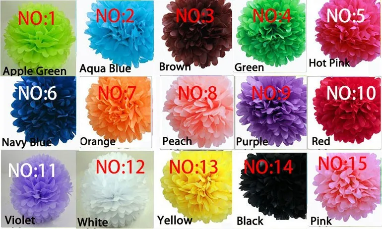 paper pom poms flower balls colors