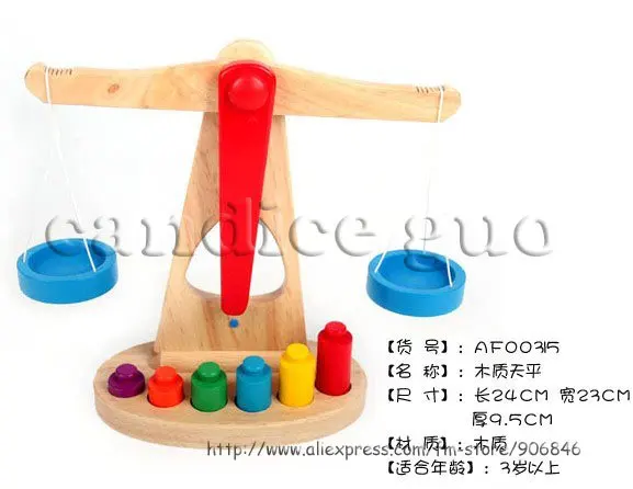 Candice guo! 10% off hot sale educational wooden toy scale funny toy balance game baby early development 1pc