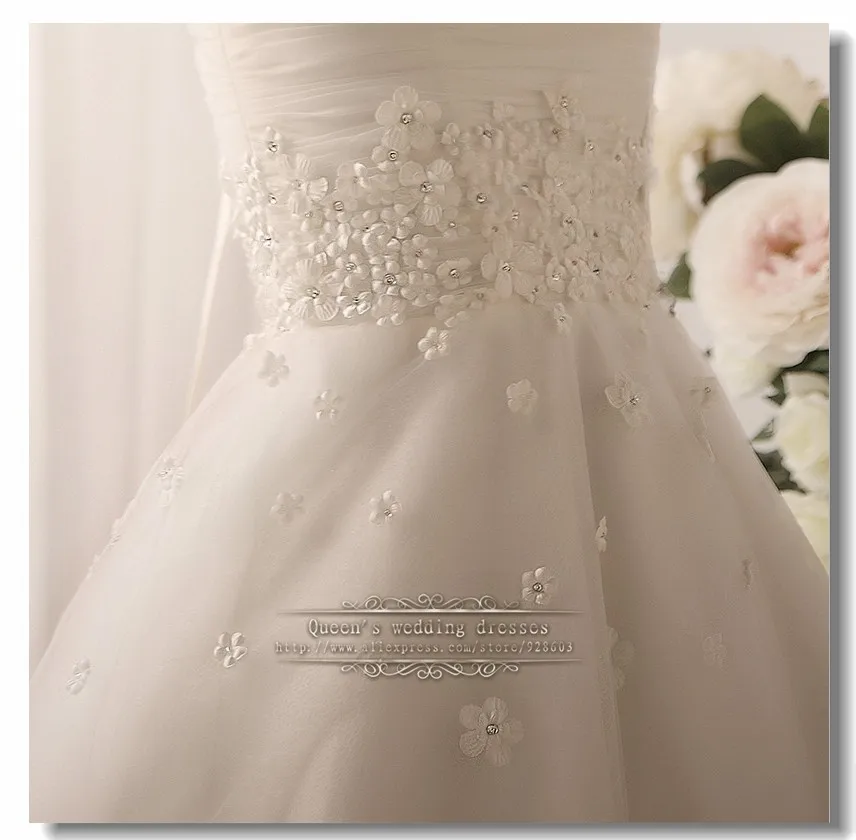 Wedding Gown With sleeve flower Under $200