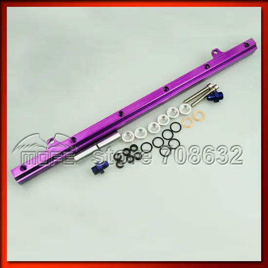 Aluminum Top Feed Injector Fuel Rail Kit For Nissan RB25 Purple FUEL RAIL FOR NISSAN RB25 (2)