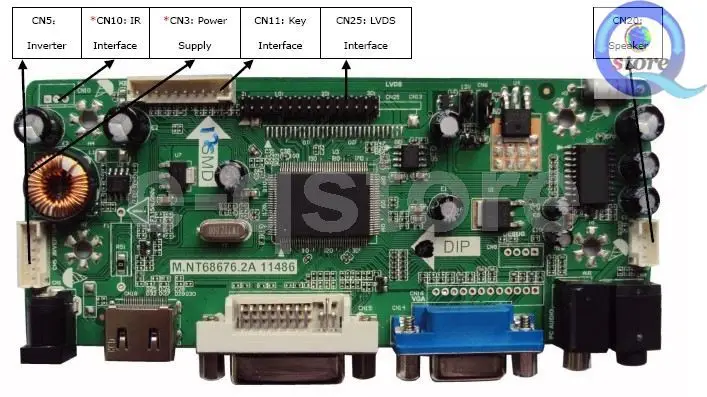 LCD Controller Driver Monitor board Kit for LTN101AT03 LED Panel HDMI-compatible+DVI+VGA+Audio