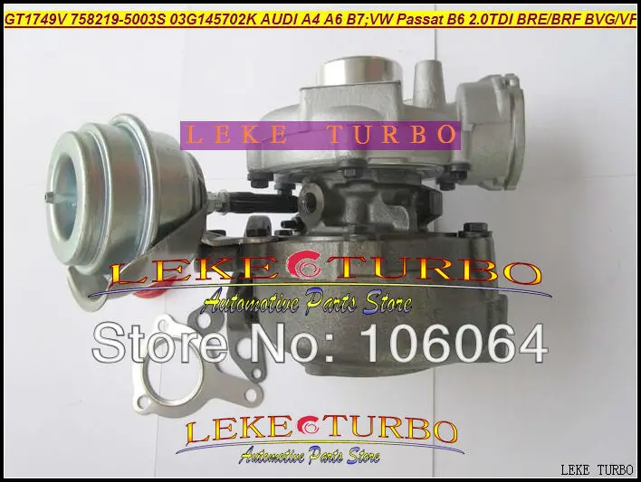 GT1749V 758219-5003S 758219 03G145702K Turbo Turbocharger For AUDI A4 B7 VW Volkswagen Passat B6 2.0L TDI 2004- BRE BRF BVG BVF 140HP (1)