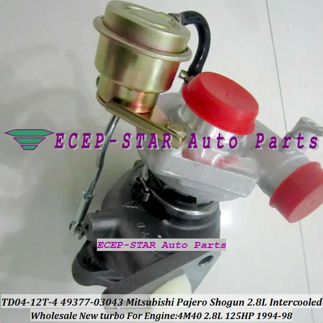 TD04-12T-4 49377-03043 ME201636 Turbocharger for MITSUBISHI PAJERO SHOGUN Intercooled 1994-98 Engine 4M40 2.8L 125HP (1)