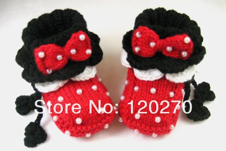 Niños bebés niñas Crochet los zapatos Mickey Minnie Bowknot botas Newborn suave zapatos de Prewalker Toddlers zapato infantil cubierta 6 par|shoe beige|shoe gallery shoesshoe carousel - AliExpress