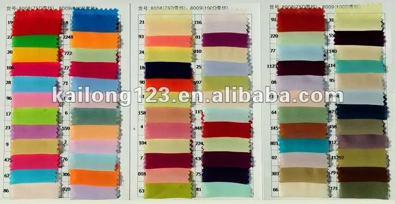 chiffon colors