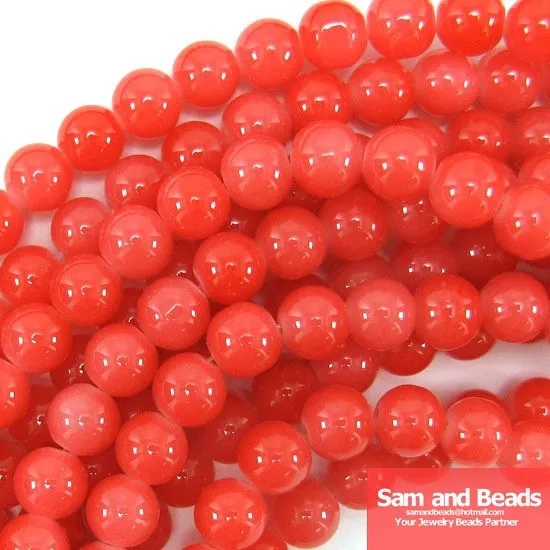 nEO_IMG_10mm glass round beads strand red pink