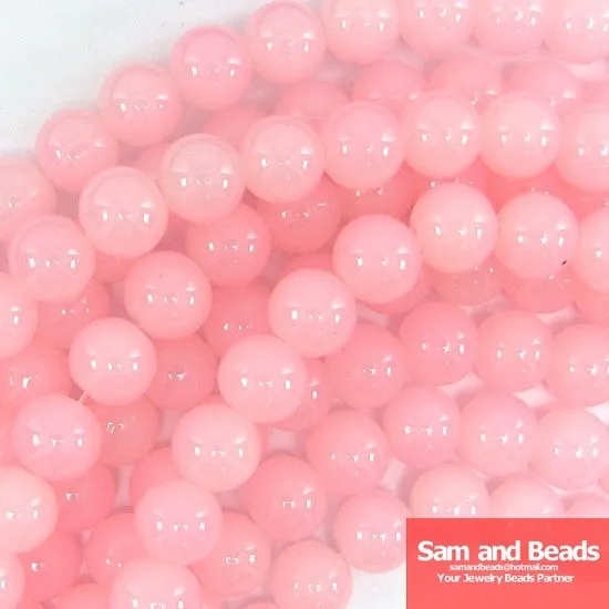 nEO_IMG_10mm glass round beads strand pink