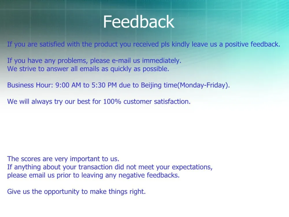 feedback
