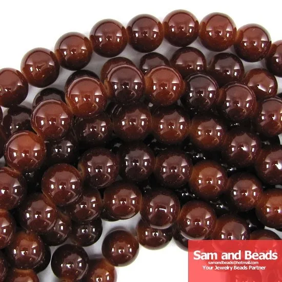 nEO_IMG_10mm glass round beads strand brown