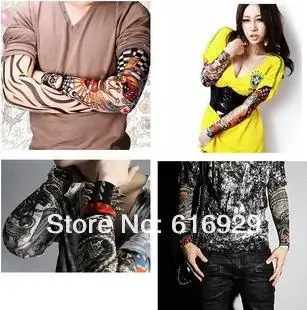 Tattoo Sleeves Outdoor Leg Men Tattoos Uv Sunscreen Cycling Arm Long Style Female Flowers Arm.JPG