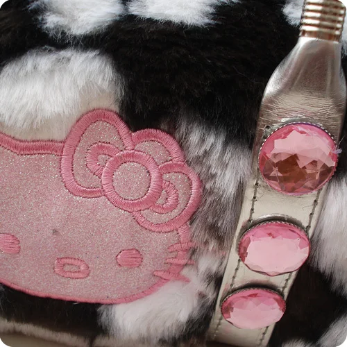 New Arrival!!2013 Fashion Cute Bow Hello Kitty Velour Tote Bag Handbag