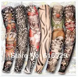 Tattoo Sleeves Outdoor Leg Men Tattoos Uv Sunscreen Cycling Arm Long Style Female Flowers Arm-1.JPG