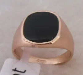 R1098 Black Onyx 18k Gp Rose Gold Men S Ring Size 8 11 Free Shipping Can Mix Build Ring Equipment Ring Soundring Masonic Aliexpress