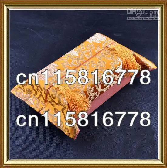 Rectangular Tissue Box Holder Unique 100% Silk Fabric High quality Tassel Crafts 50pcs/pack mix Free