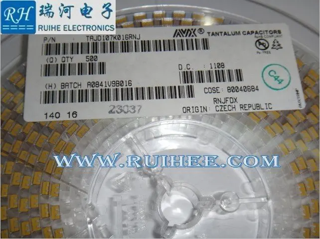 Купить 100 шт/много, tajd107k016rnj размер д 7343 СМД 100 мкф 16 в ...