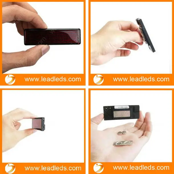 LED Name Badge Tag Programmable Sign Moving Scrolling Message Display