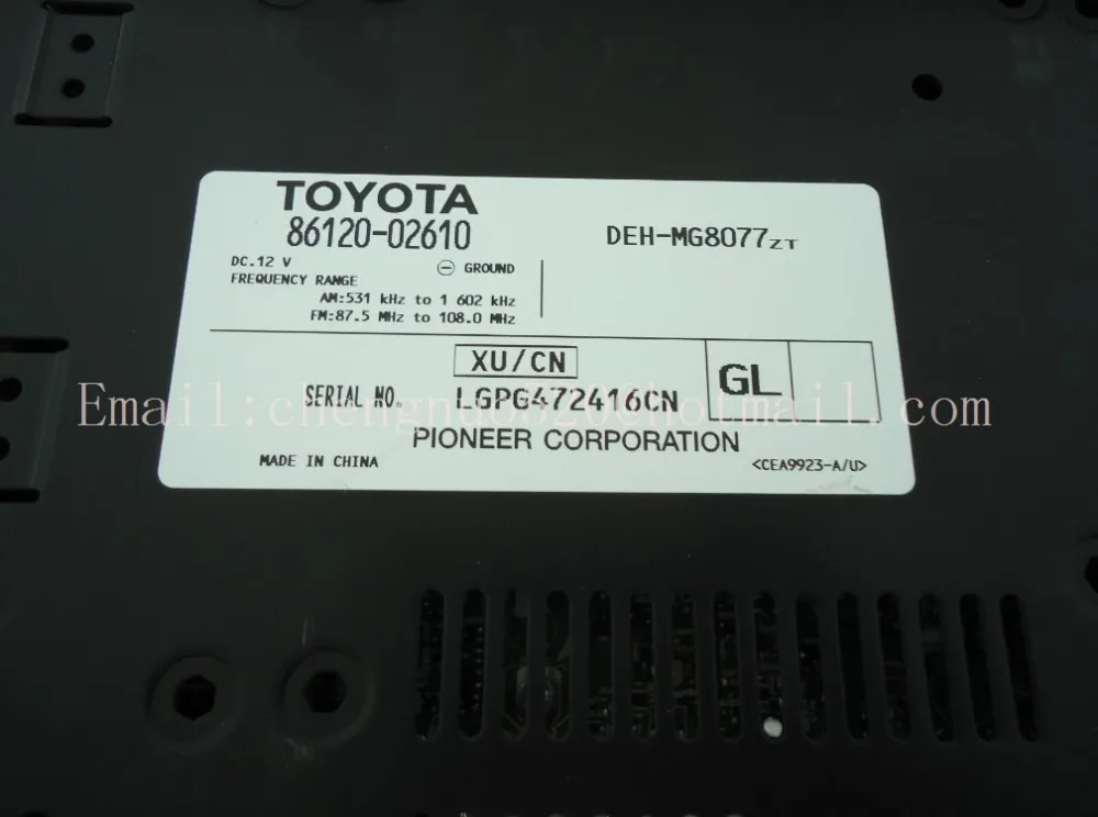 Toyota Corolla 6 CD radio'