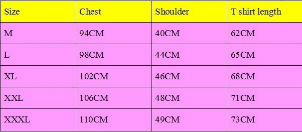 size chart