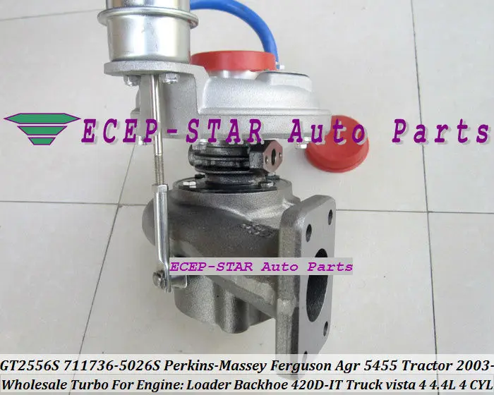 - GT2556S 711736-5026S 711736-0026 2674A226 Turbocharger For Perkins-Massey Ferguson Agricultural 5455 Tractor 2003- Loader Backhoe 420D-IT Truck vista 4 4.4L 4 CYL - (3)