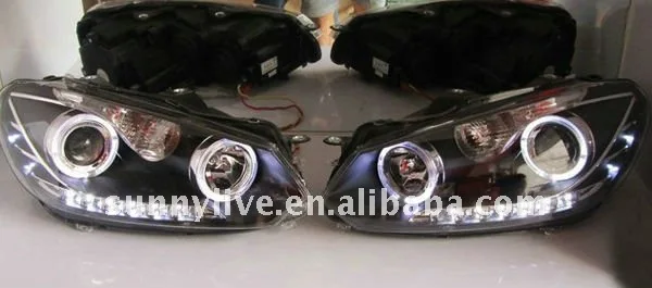 For VW Golf 6 LED Headlights With Angel Eyes 2010-2012 ( Left and Right ) V3 Type