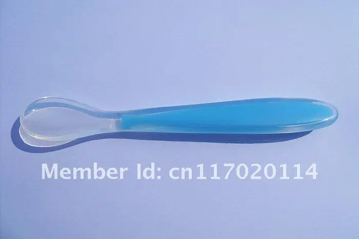 (Wholesale) DHL Free shipping, 40pcs New Soft Silicone Baby Feeding Spoon, Silicone Spoon, Silicone Baby Spoon