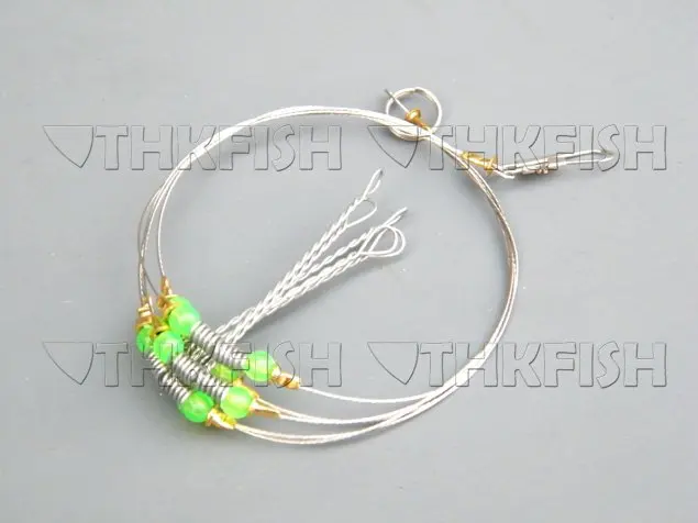 EMS! 200pcs pack 60CM 5 Arms Stainless Steel Fishing Rigs Fishing Tackle With Swivel Snap Lure balance