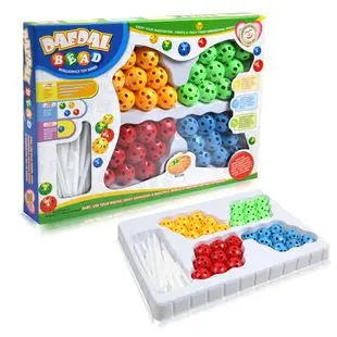 Candice guo! Hot sale plastic toys changeable DIY inserted beads blocks magic beads intelligence toy series create imagination