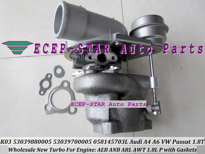 K03-0005 53039880005 53039700005 058145703L Turbo Turbocharger For Audi A4 A6 VW PASSAT AEB ANB ARL AWT 1.8T 1.8L P with Gaskets (2)