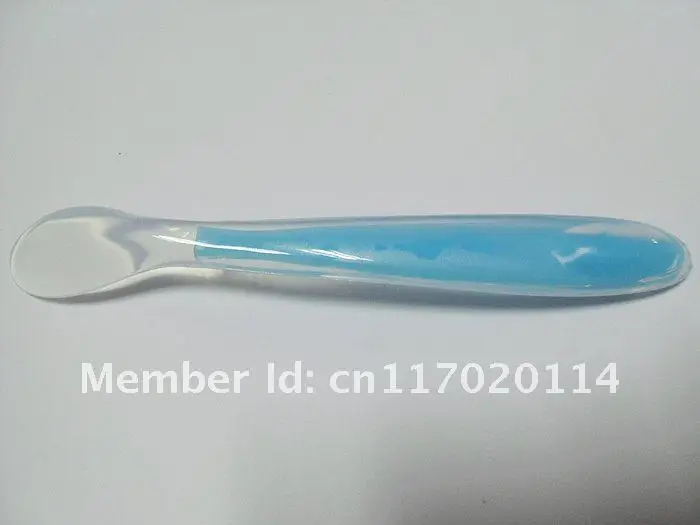 (Wholesale) DHL Free shipping, 40pcs New Soft Silicone Baby Feeding Spoon, Silicone Spoon, Silicone Baby Spoon