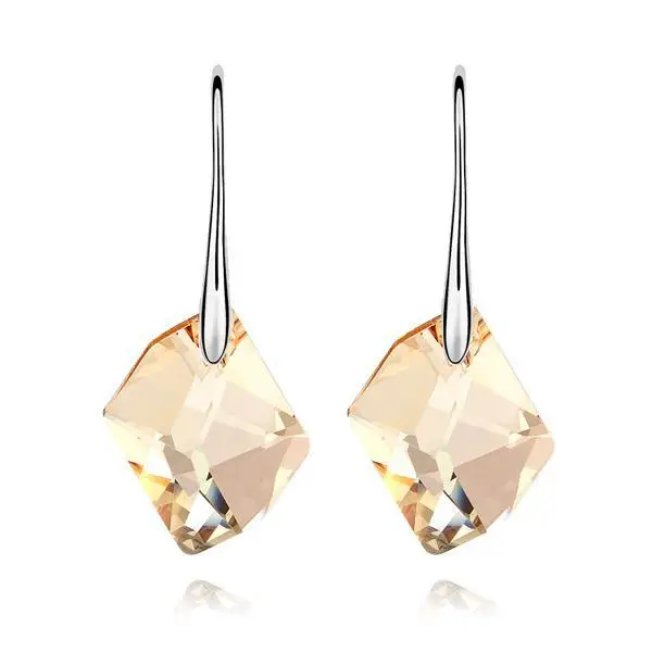 Women S White Gold Color Made With Swarovski Elements Champagne Women S White Gold Color Made With Swarovski Elements Champagne Heart Of The Earth Crystal