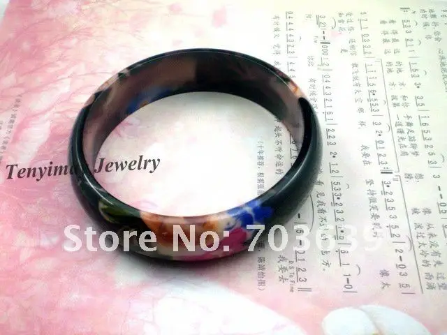 Multicolor Acrylic Flower Bangles, Wholesale 24pcs/Lot Flower Printed Bangles Free Shipping, Plastic Bangles For Gift, Promotion