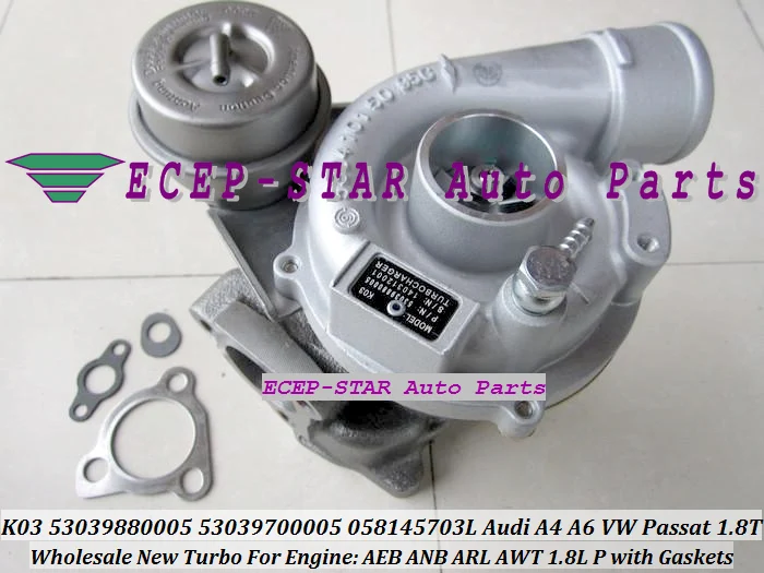 K03-0005 53039880005 53039700005 058145703L Turbo Turbocharger For Audi A4 A6 VW PASSAT AEB ANB ARL AWT 1.8T 1.8L P with Gaskets (4)