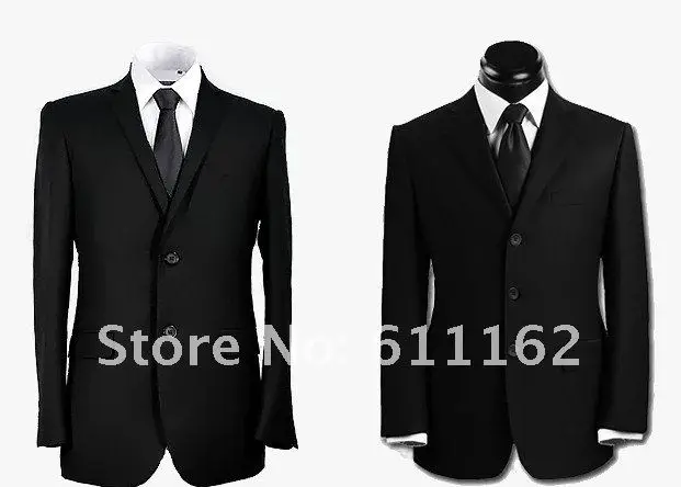 obe button top quality  black Men`s Slim Korean married three button business suit male sets of by Western Dress