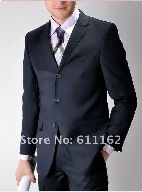 obe button top quality  black Men`s Slim Korean married three button business suit male sets of by Western Dress