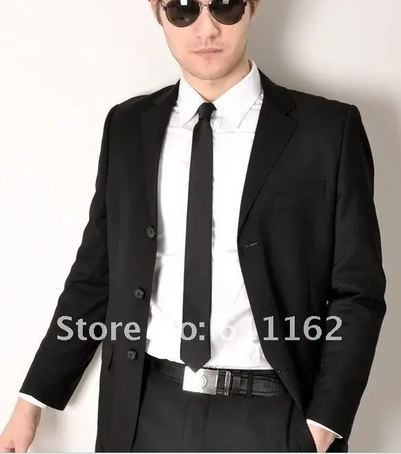 2012 top quality  blackMen`s Slim Korean married three button business suit male sets of by Western Dress