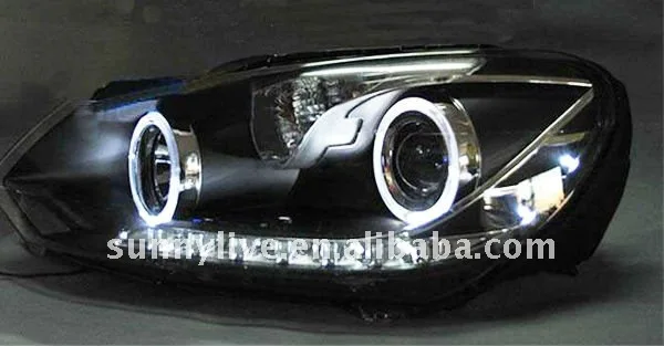 For VW Golf 6 LED Headlights With Angel Eyes 2010-2012 ( Left and Right ) V3 Type