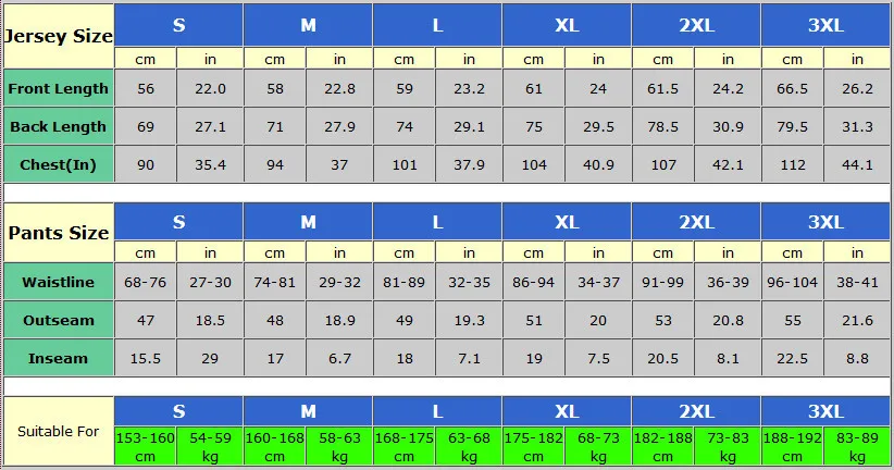 size chart