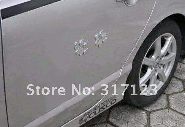 50PR/LOT Wholesale Cheap 3d decal on Car dog paw bearpaw Bumper stickers Funny graphics for cars