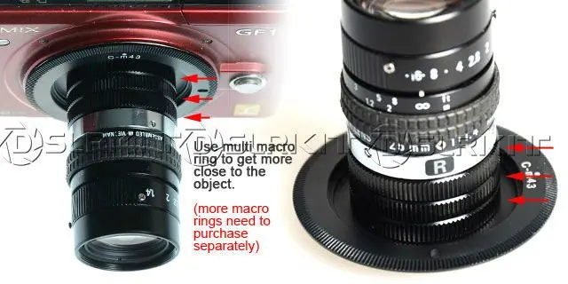 C mount Lens to Micro 4/3 M4/3 adapter for OLYMPUS E-M5 PL3 P3 PM1 Panasonic GX1 GF5