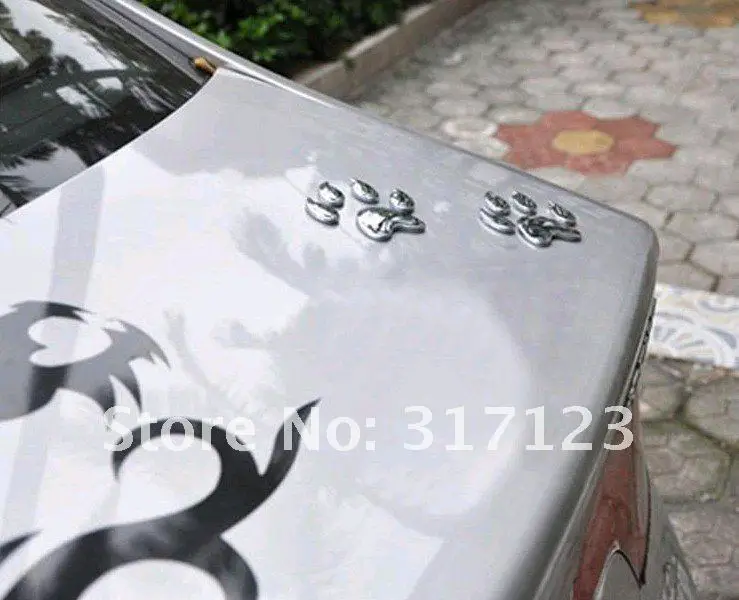 50PR/LOT Wholesale Cheap 3d decal on Car dog paw bearpaw Bumper stickers Funny graphics for cars